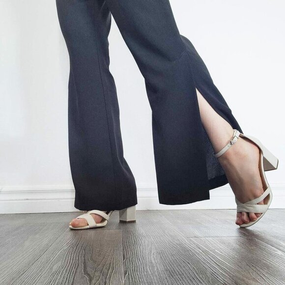 Vintage Y2K elegant black flared pants with side slits ✦ Size 30″ ✦ - Picture 11 of 11